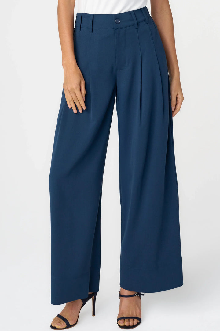 High Rise Pleated Wide Leg Trouser