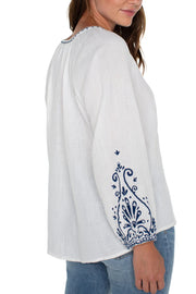 Embroidered Double Layer Gauze Top