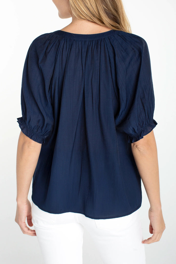 Short Sleeve Half Placket Blouse