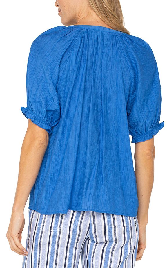 Short Sleeve Half Placket Blouse