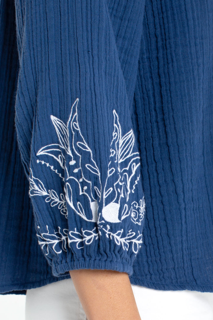 3/4 Sleeve Embroidered Top