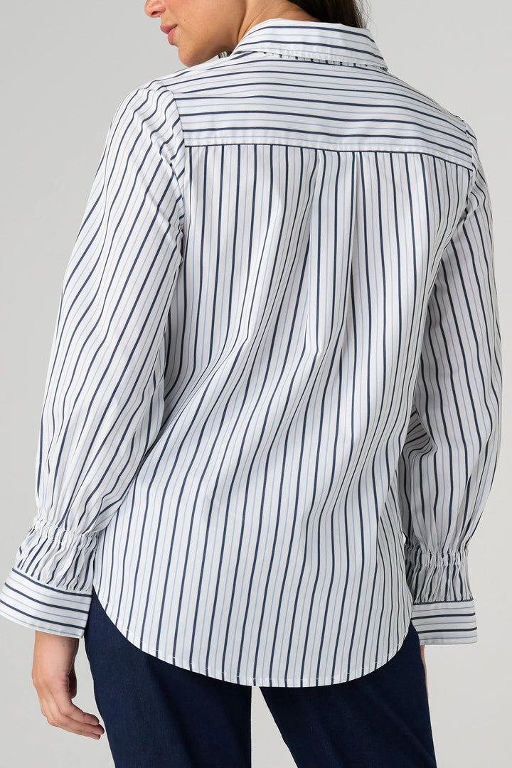 Adjustable Sleeve Button Front Top