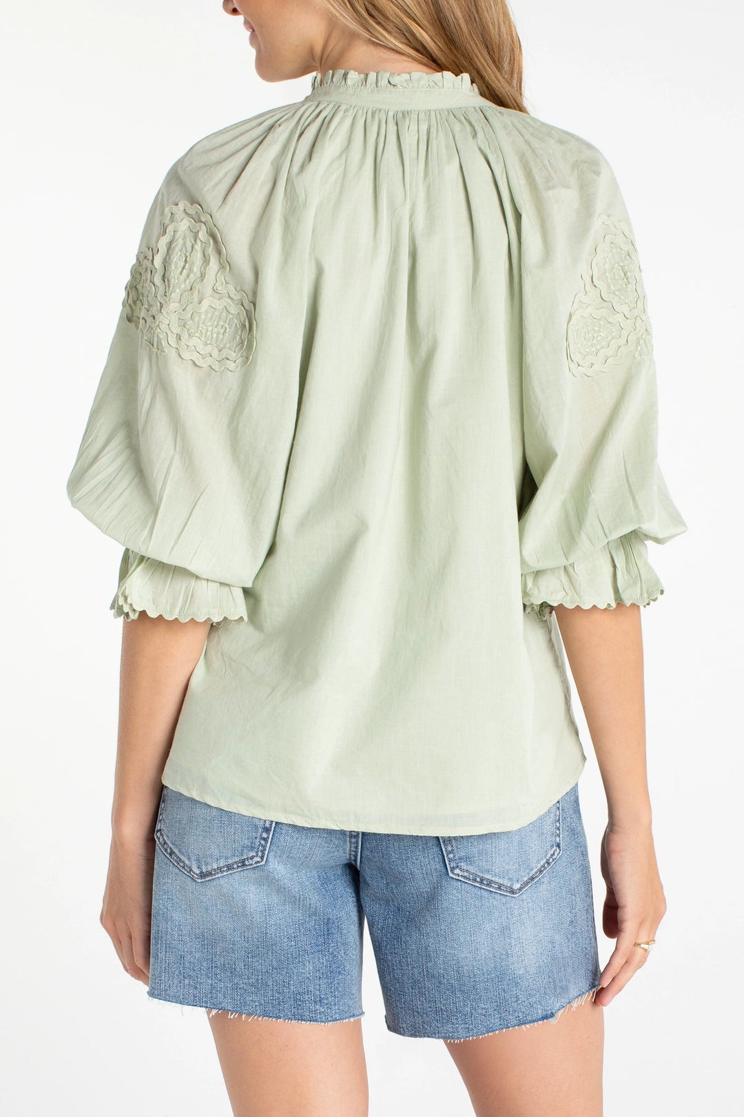 3/4 Sleeve Woven Top