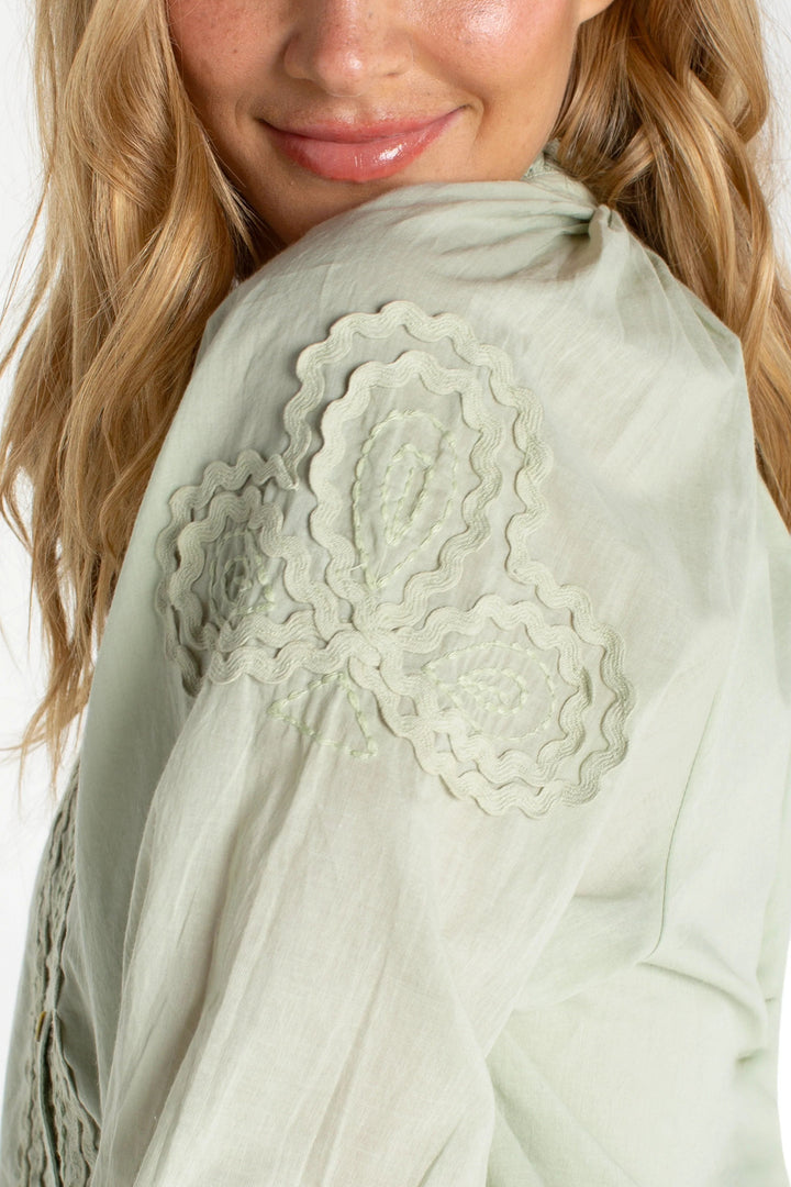 3/4 Sleeve Woven Top