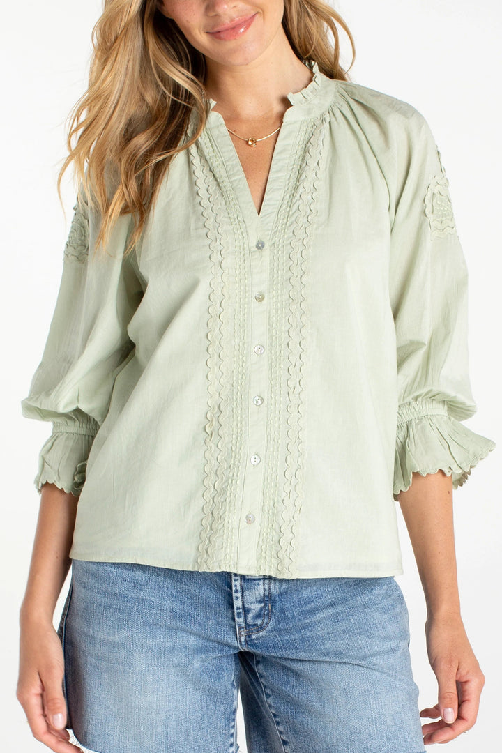 3/4 Sleeve Woven Top