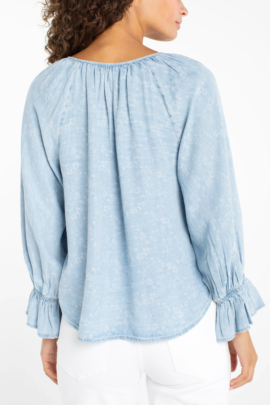 3/4 Sleeve Button Front Blouse
