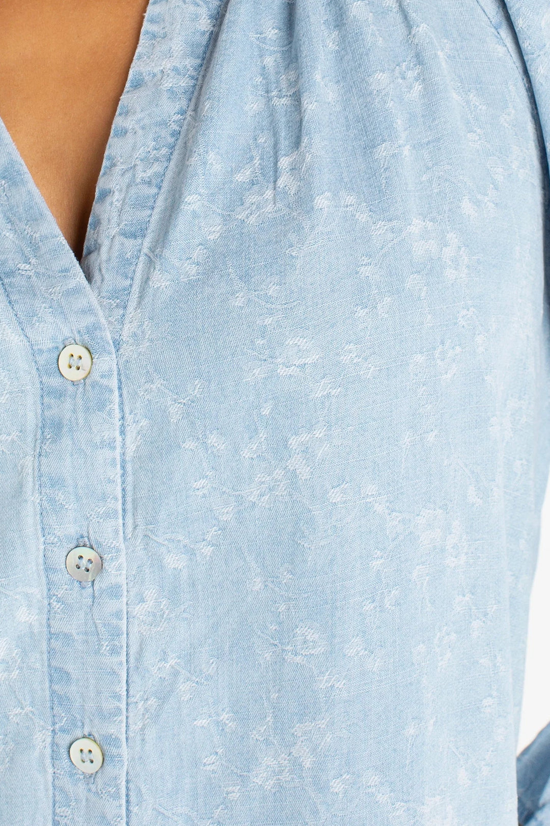 3/4 Sleeve Button Front Blouse