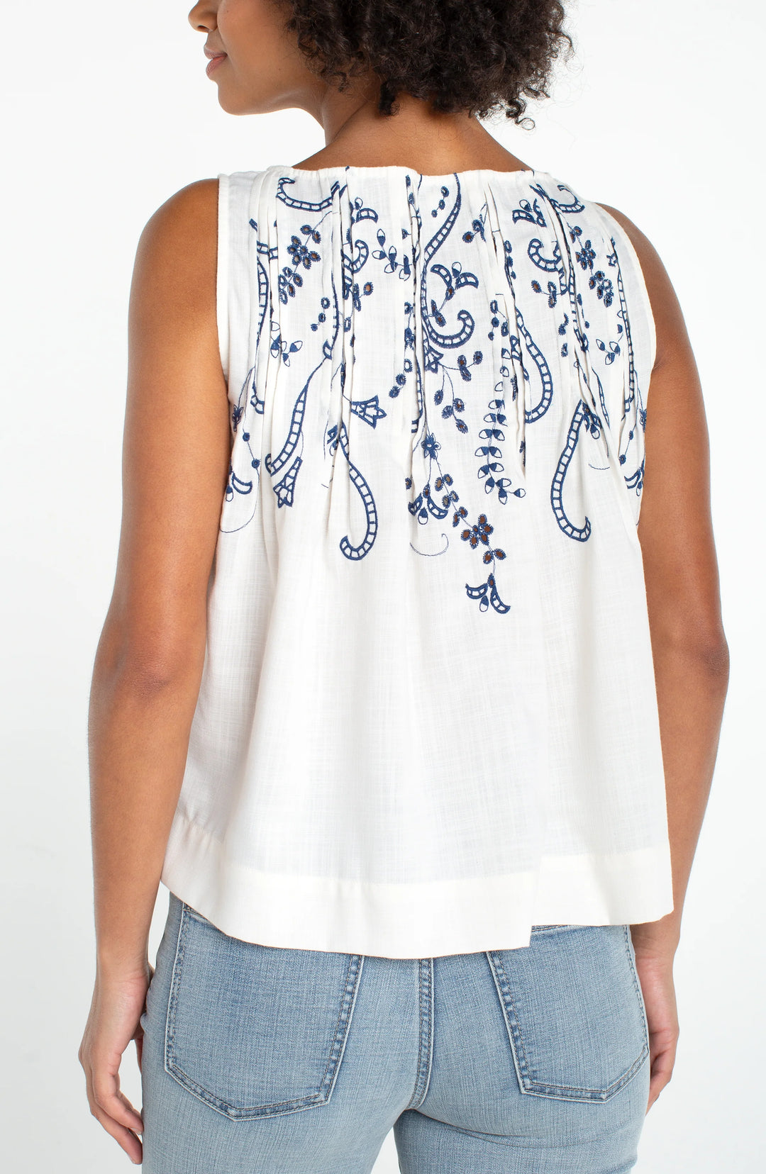 Sleeveless Embroidered Blouse
