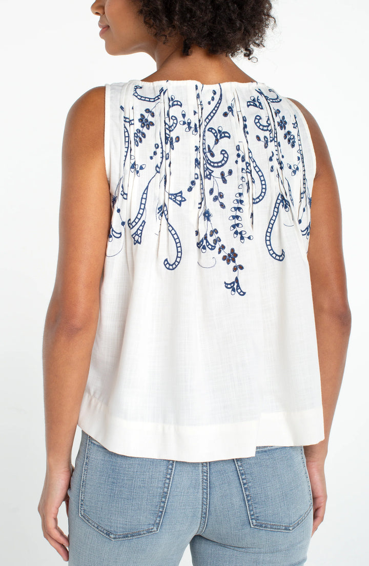 Sleeveless Embroidered Blouse