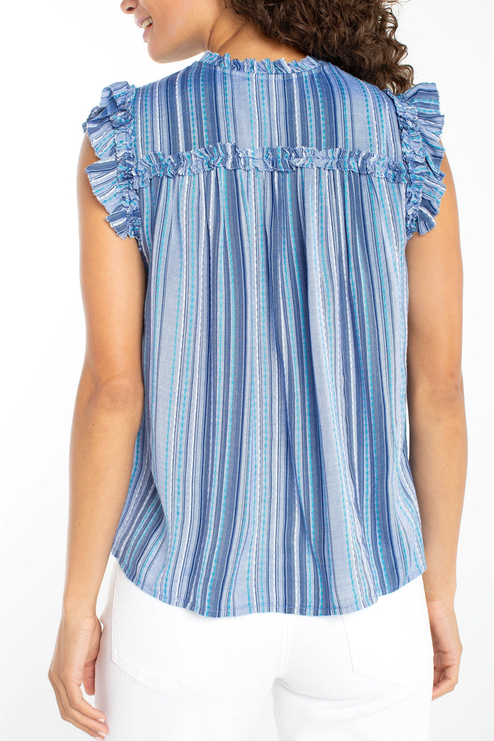 Flutter Sleeve Stripe Top