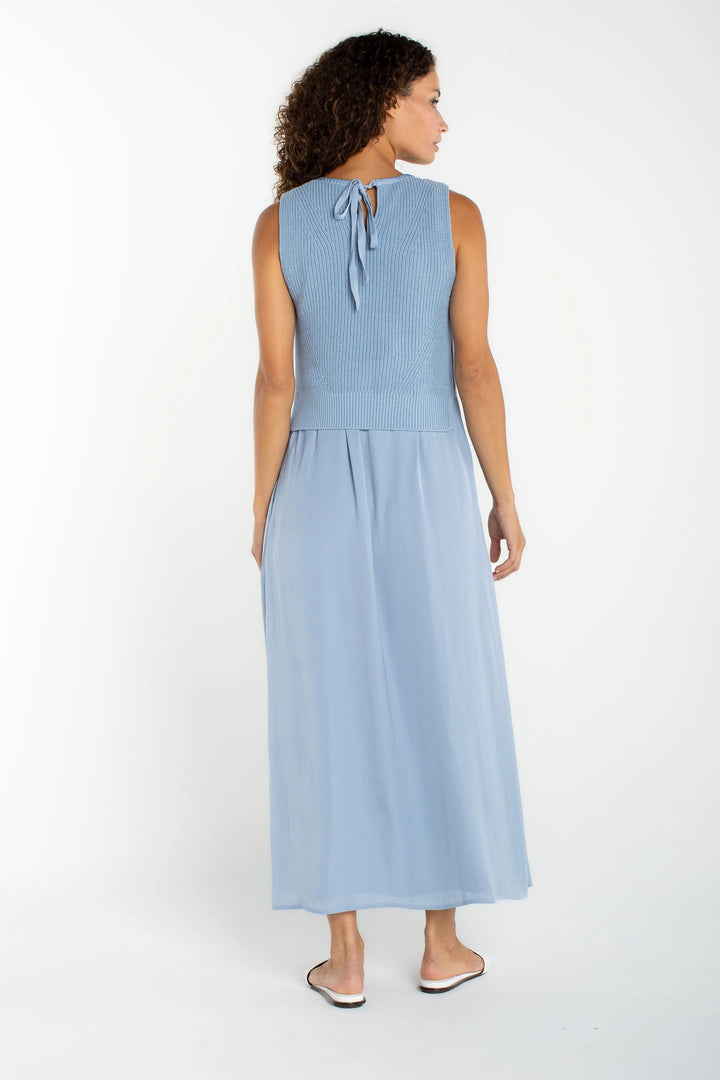 Sleeveless Knit and Woven Dress