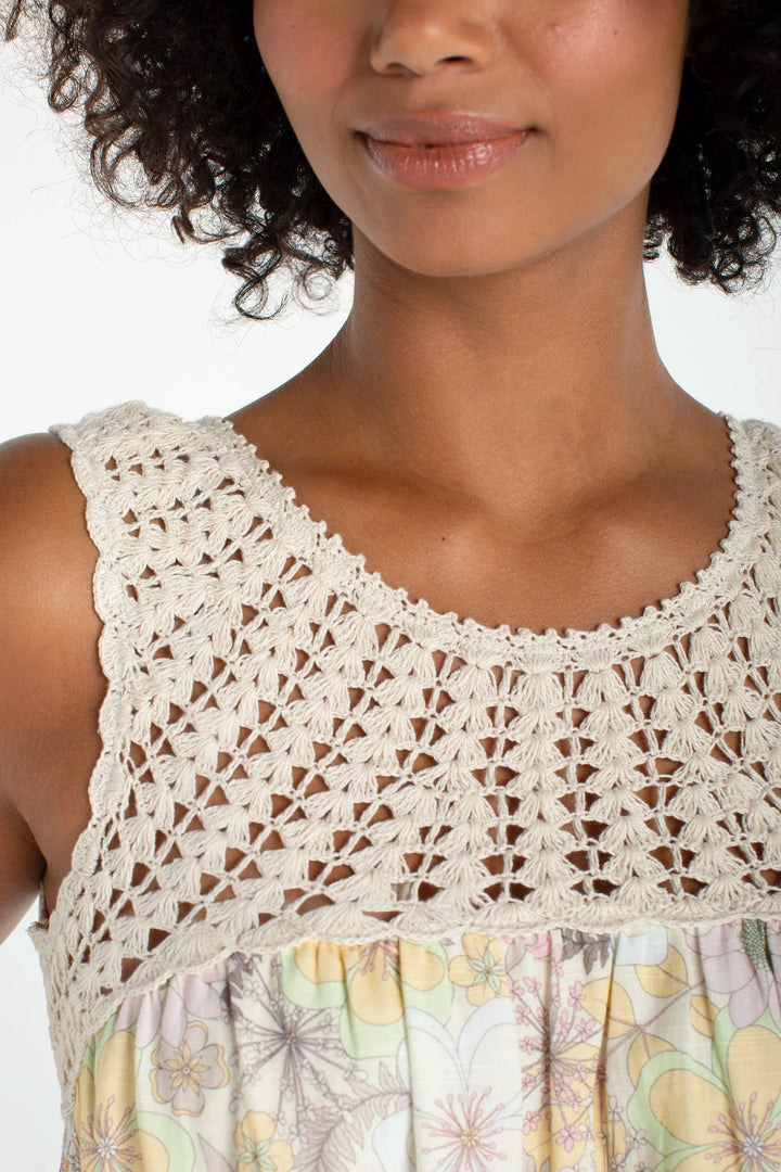 Crocheted Sleeveless Woven Dress