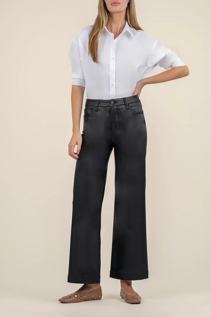 Coated Meg Ankle Pant in Black