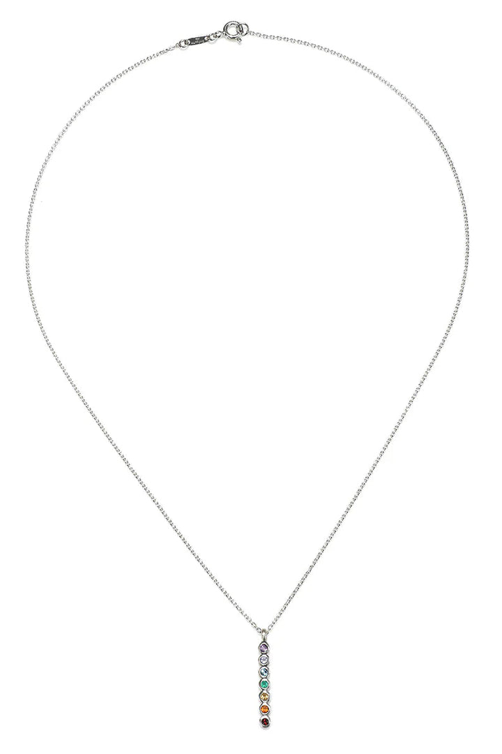 Divine Alignment Gemstone Chakra Silver Necklace