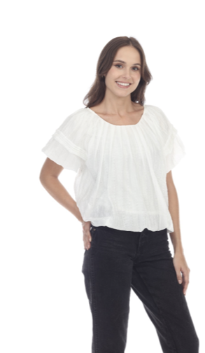Layered Blouse with Ladder Embroidery