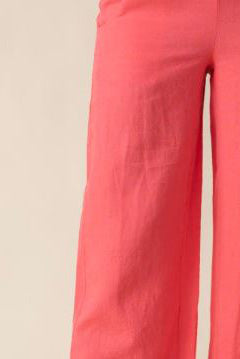 Linen Pleat Button Capri
