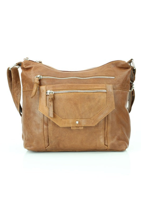 Tucson Leather Shoulder Bag in Tan