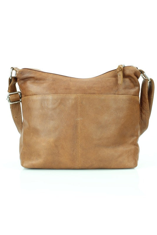Tucson Leather Shoulder Bag in Tan