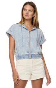 Blaine Zip Up Short Sleeve Hoodie