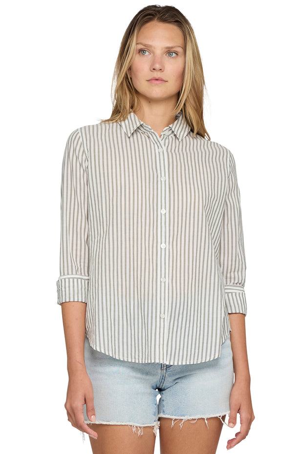 Crane Stripe Long Sleeve Button Down