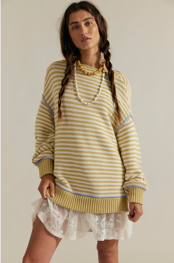 Asher Striped Sweater in Sand
