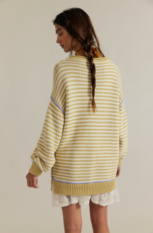 Asher Striped Sweater in Sand