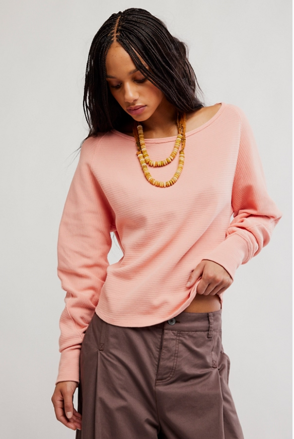 Jess Long Sleeve in Coral Kiss