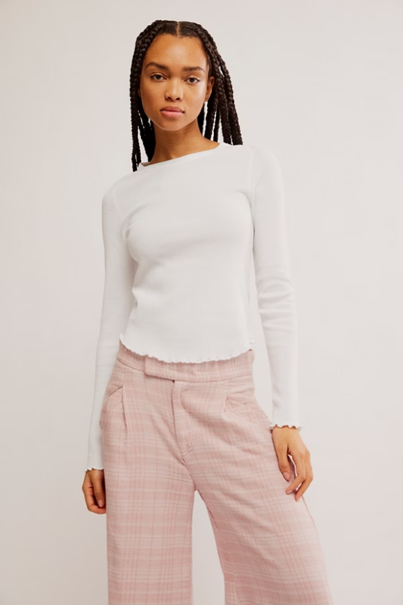 Easy Does It Long Sleeve Tee in White