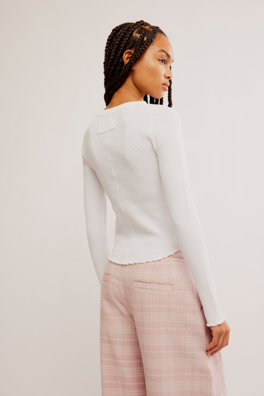 Easy Does It Long Sleeve Tee in White
