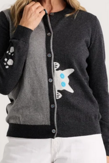 Cat Cardigan in Charcoal