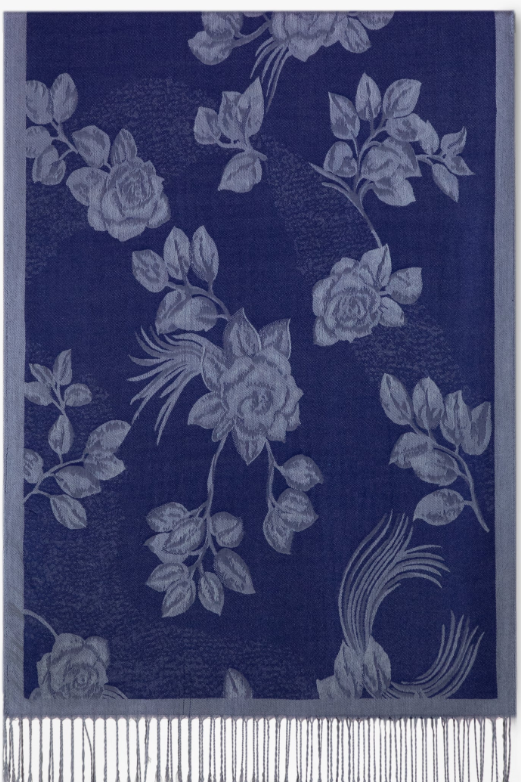Navy Roses Pashmina Scarf