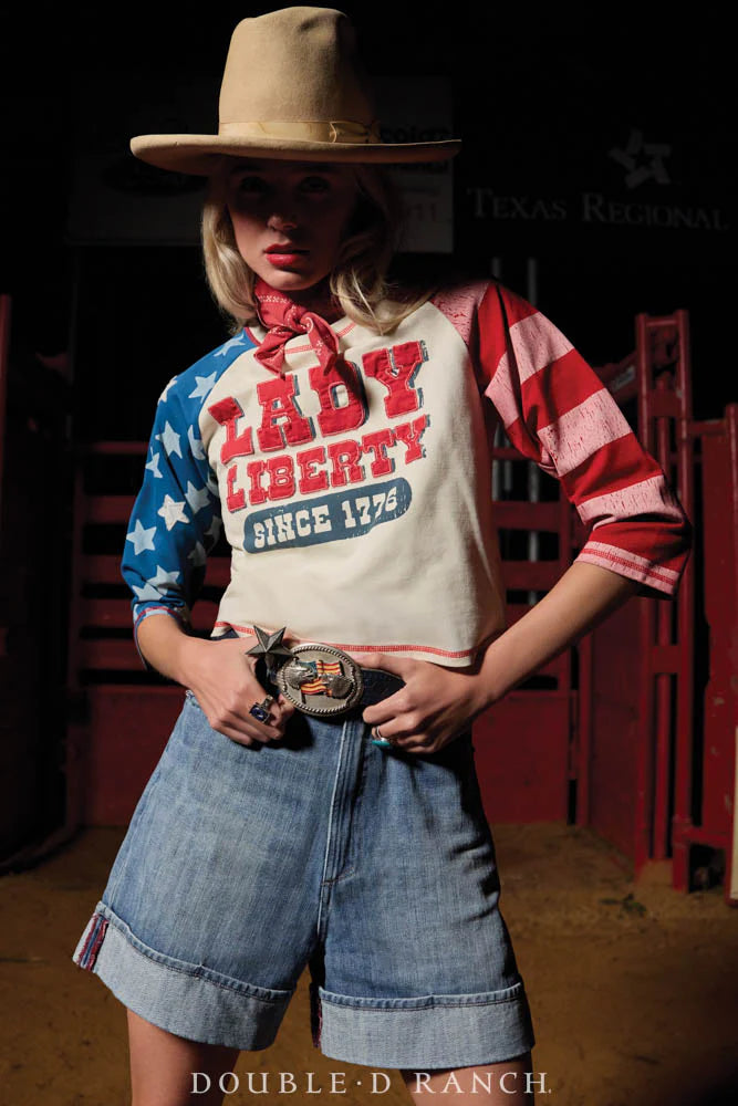 Lady Liberty 3/4 Sleeve Tee