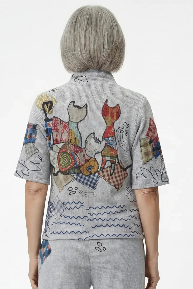 Cats and Crafts Knit Top