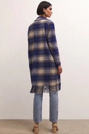 Ynez Fringe Plaid Coat