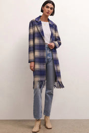 Ynez Fringe Plaid Coat
