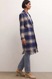 Ynez Fringe Plaid Coat