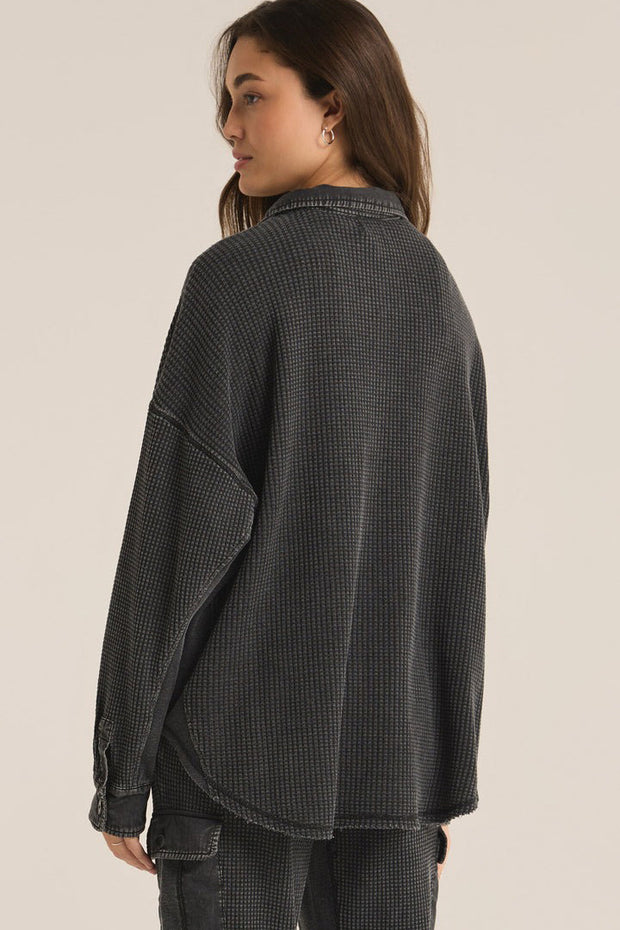 Elijah Waffle Jacket - Black