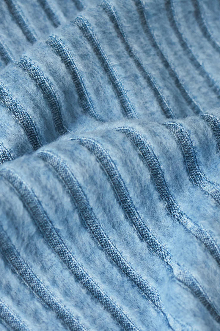 Dawn Smocked Rib Pant in Oceanic Blue