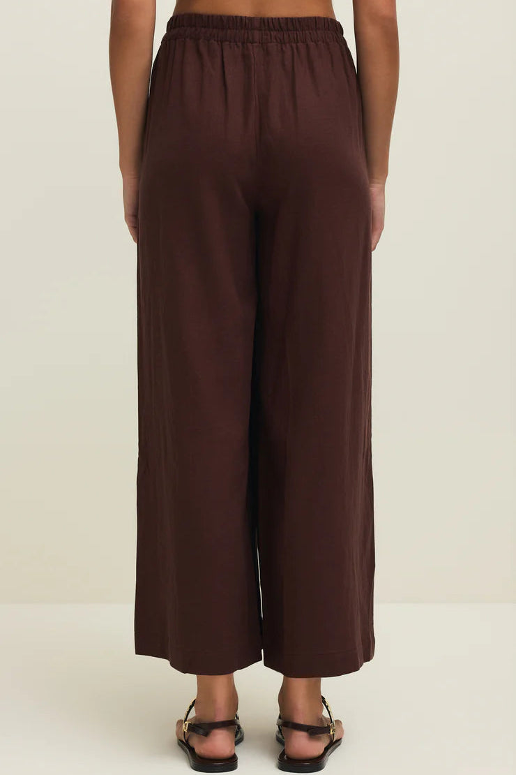 Scout Linen Pant in Chocolate Cherry