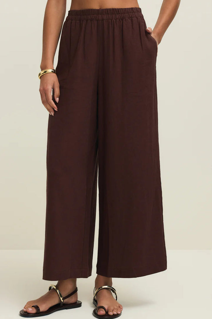 Scout Linen Pant in Chocolate Cherry