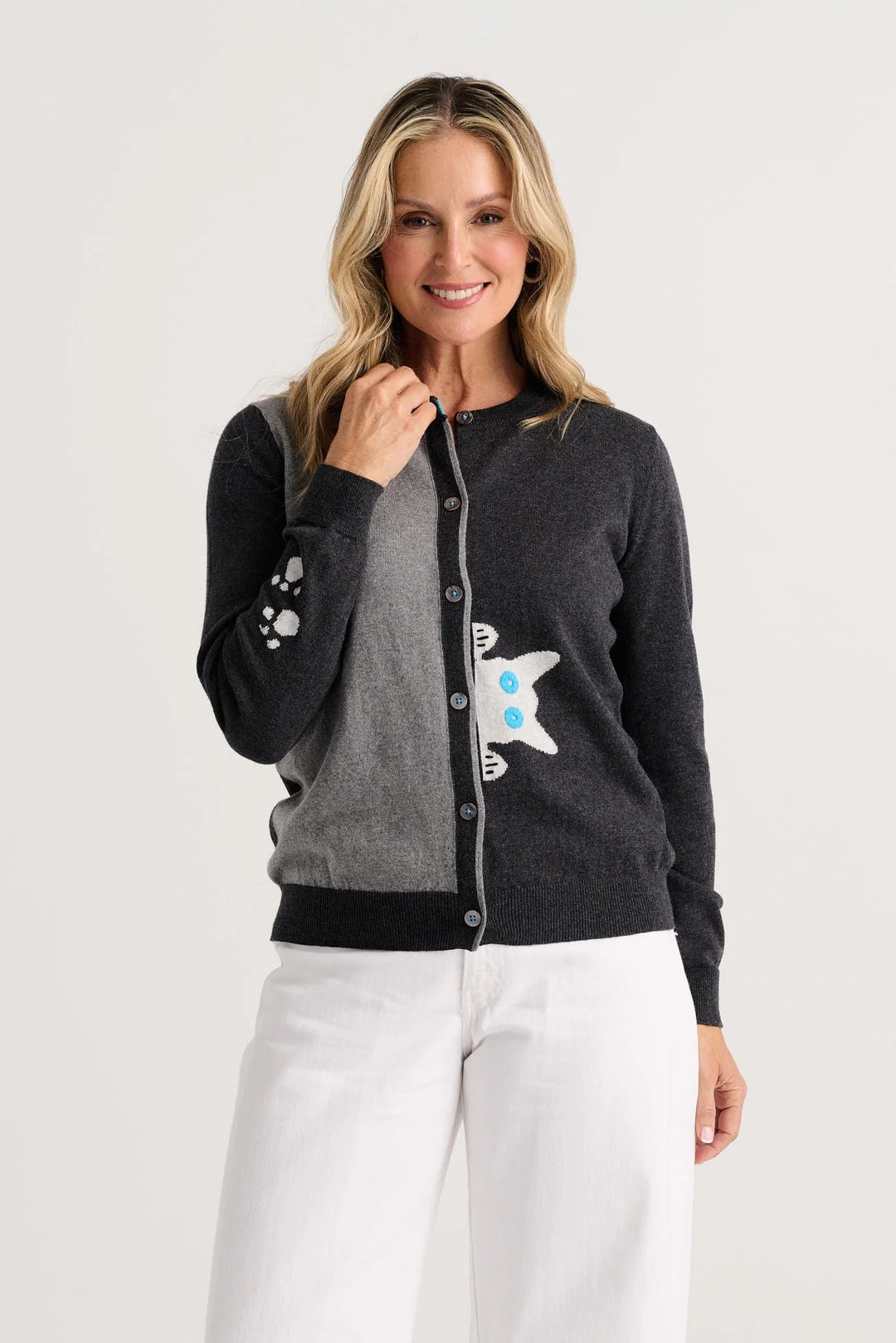 Cat Cardigan in Charcoal