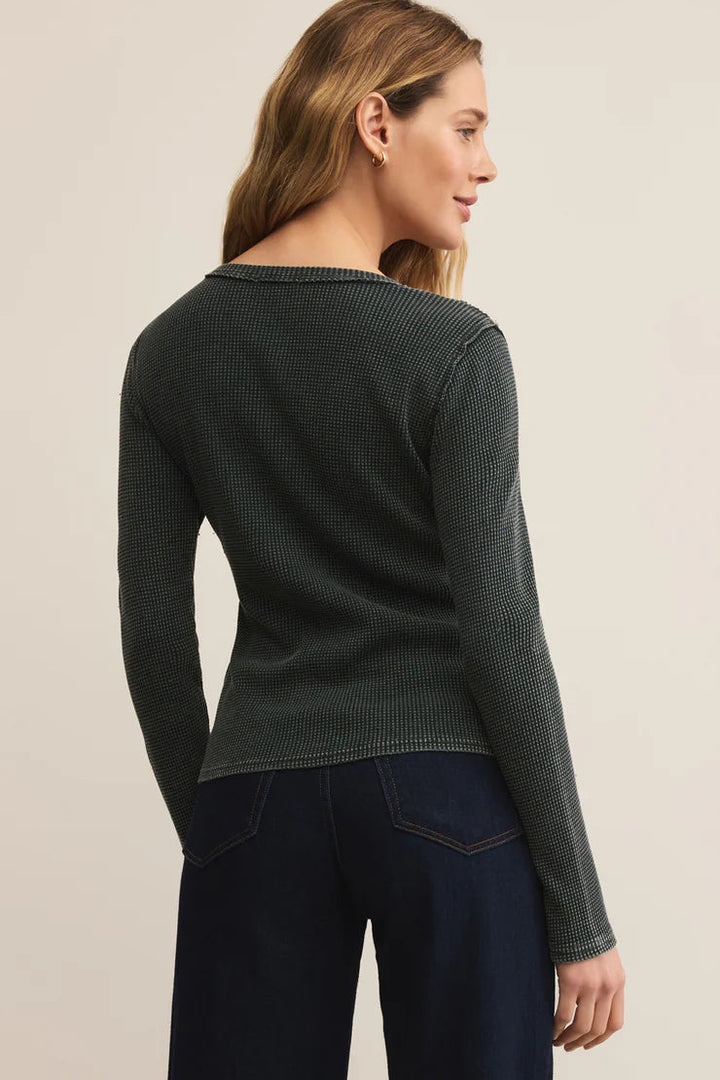 Arleta Mini Thermal Top in Garland Green