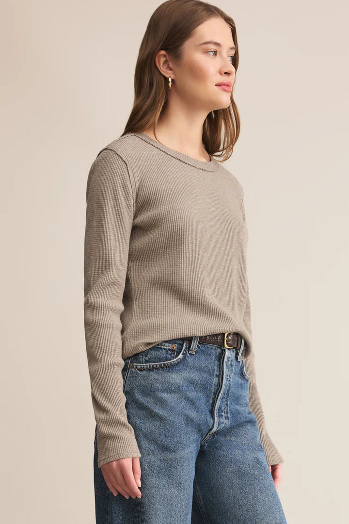 Arleta Mini Thermal Top in Smoked Heather