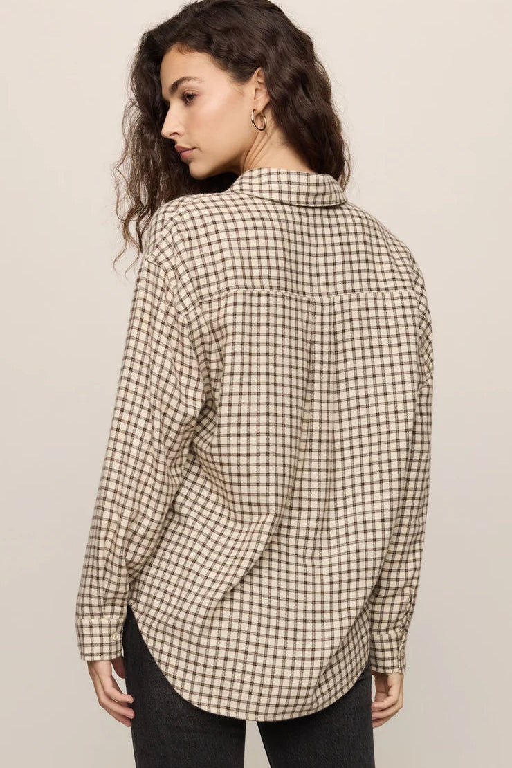 River Plaid Button Up in Dark Chocolate