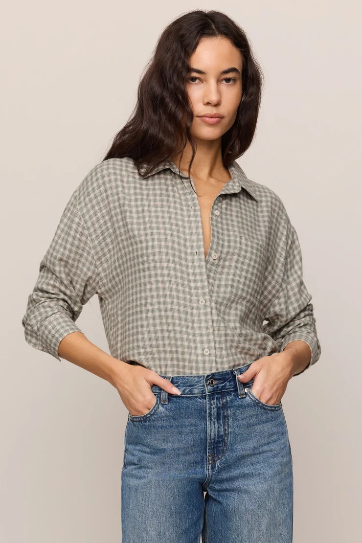 River Plaid Button Up in Emerald Cove
