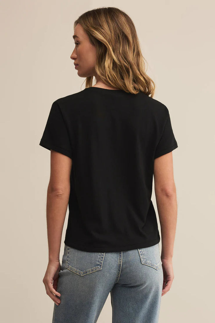 Tourist Airy Knit Jersey Tee in Black