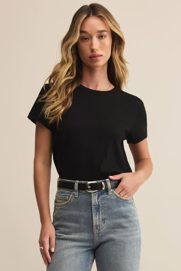 Tourist Airy Knit Jersey Tee in Black