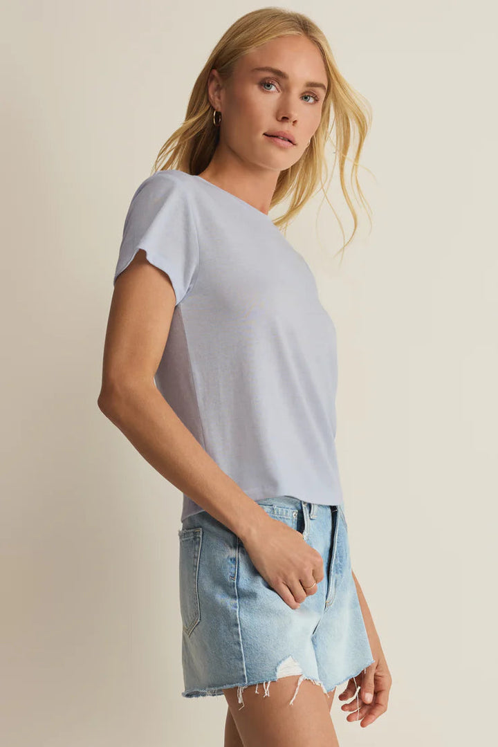 Tourist Airy Knit Jersey Tee in Hampton Blue