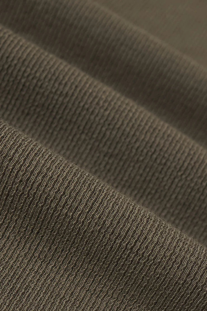 Renee Rib Short Sleeve Top in Khaki Green