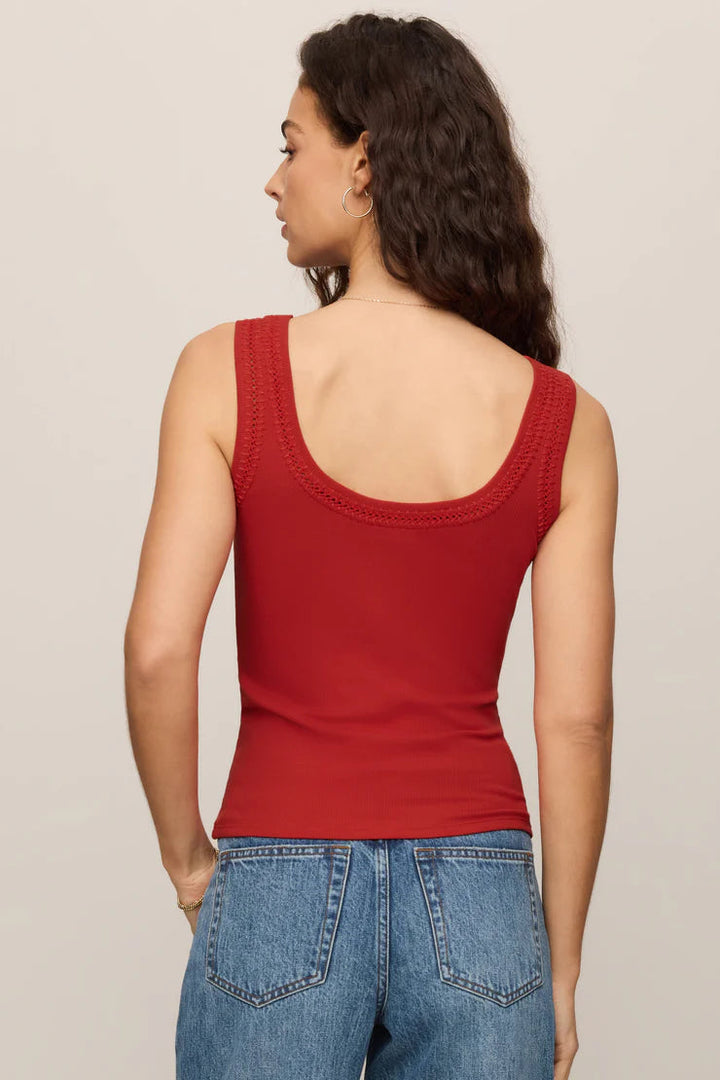 Larkin Whipstitch Tank in Chili Pepper